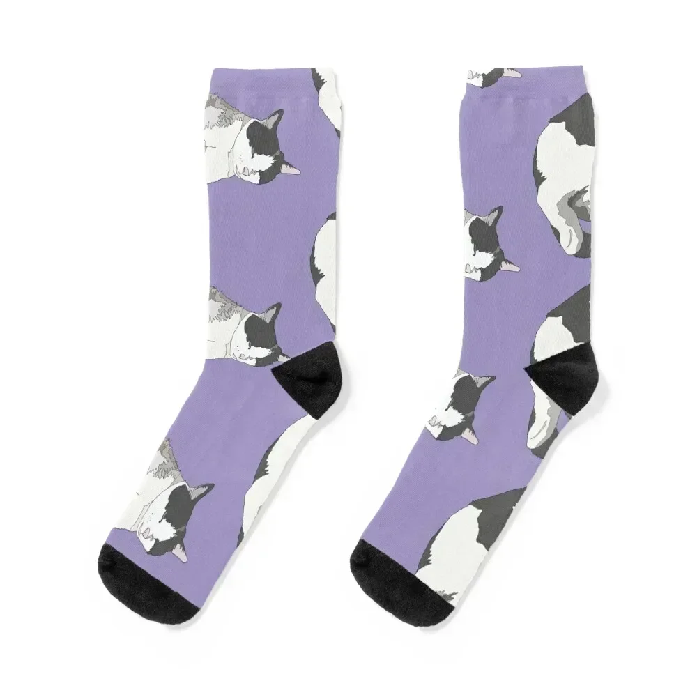 

The Laziest Cat There Is - Purple Socks essential Non-slip anti-slip Men's Socks Luxury Women's