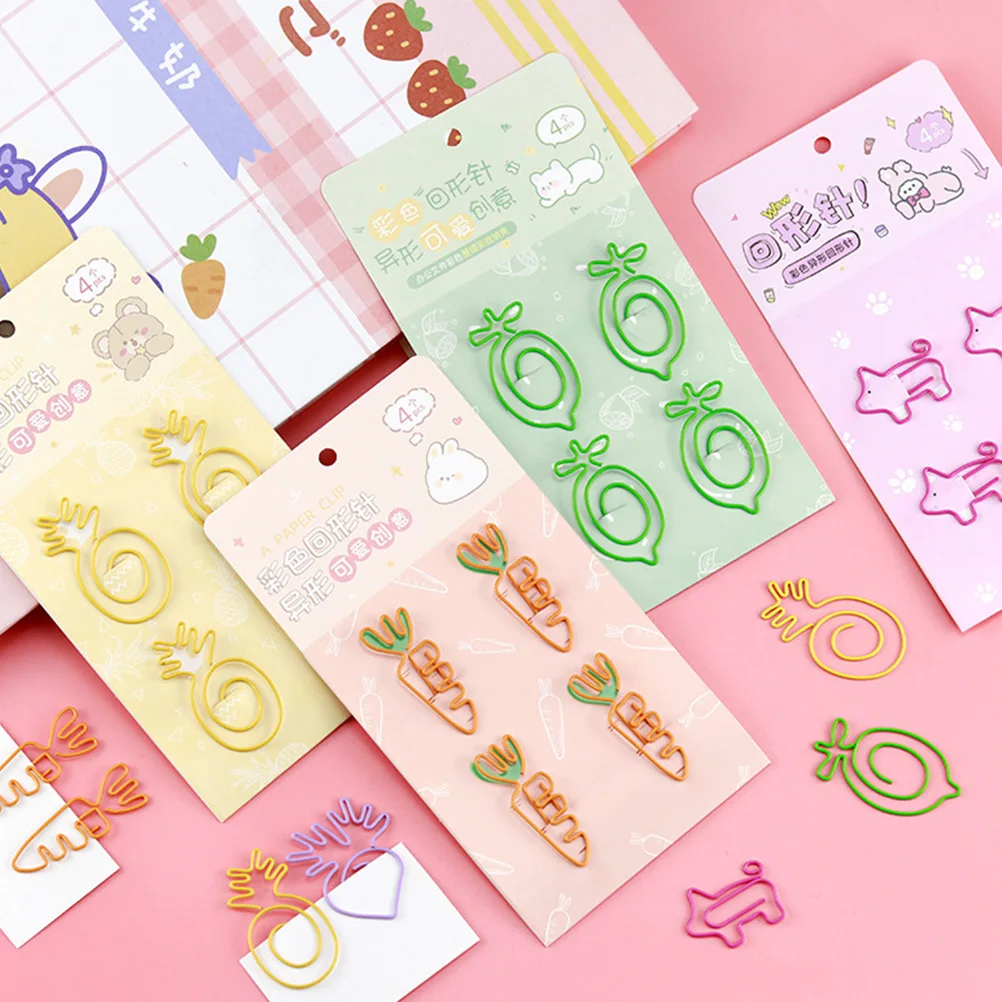 

20 Pcs Fruit Bookmark Paper Clip Adorable Pineapple Carrot Multi Function Pig Office Accessories Storage Craftsmanship Practical