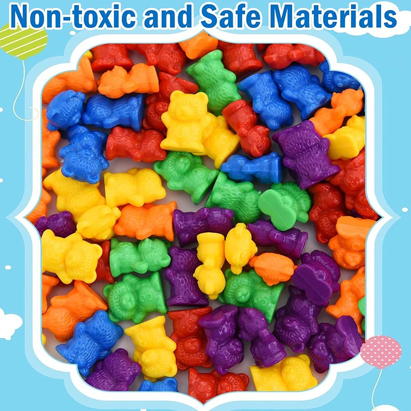 JOYIN Juego De 72 Ositos De Clasificación | Vasos De Colores, Pinzas Y Dados – Juguete Educativo Montessori +3 Años