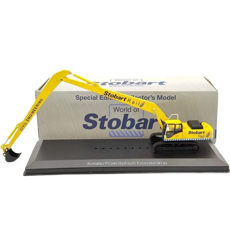 1:76 Eddie Stobart Rail Komatsu PC340 Hydraulic Excavator W122 Civil Engineering Diecast Models Hobby Collection Yellow