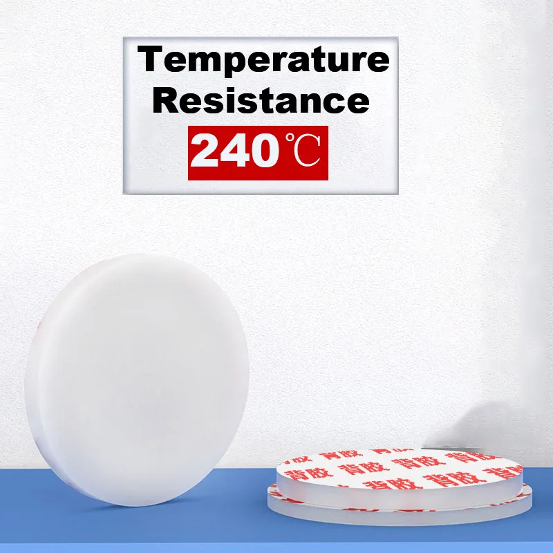 10Pcs White Solid Round Adhesive Backed VMQ Silicone Rubber Sheet Seal Gaskets Pad Dia 5/10/15/20/25/30/35-150mm Thick 1-10mm