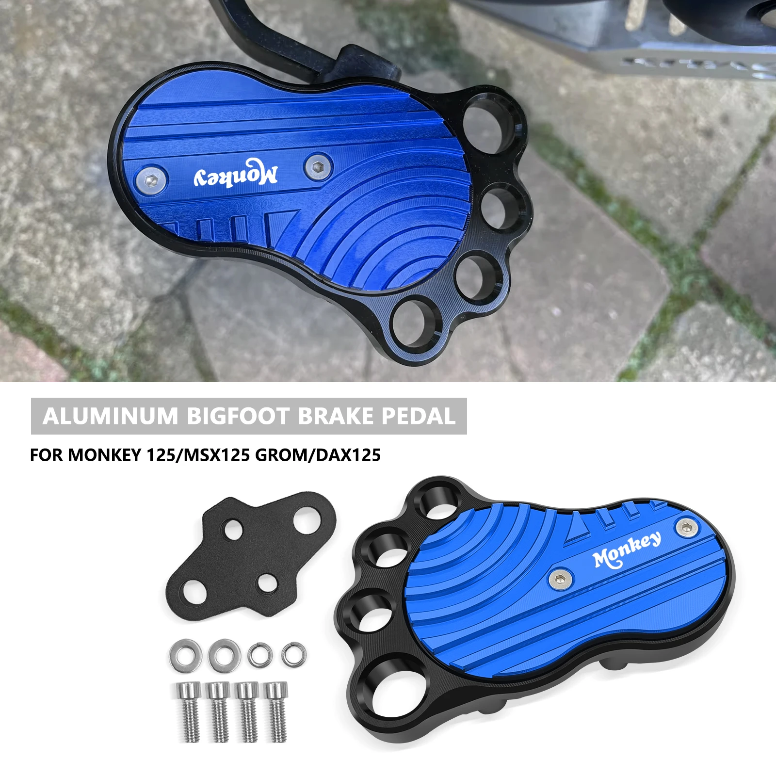 

Аксессуары для модификаций мотоциклов, алюминиевые большие педали тормоза, детали MONKEY 125 MSX 125 GROM DAX 125 2013-2024