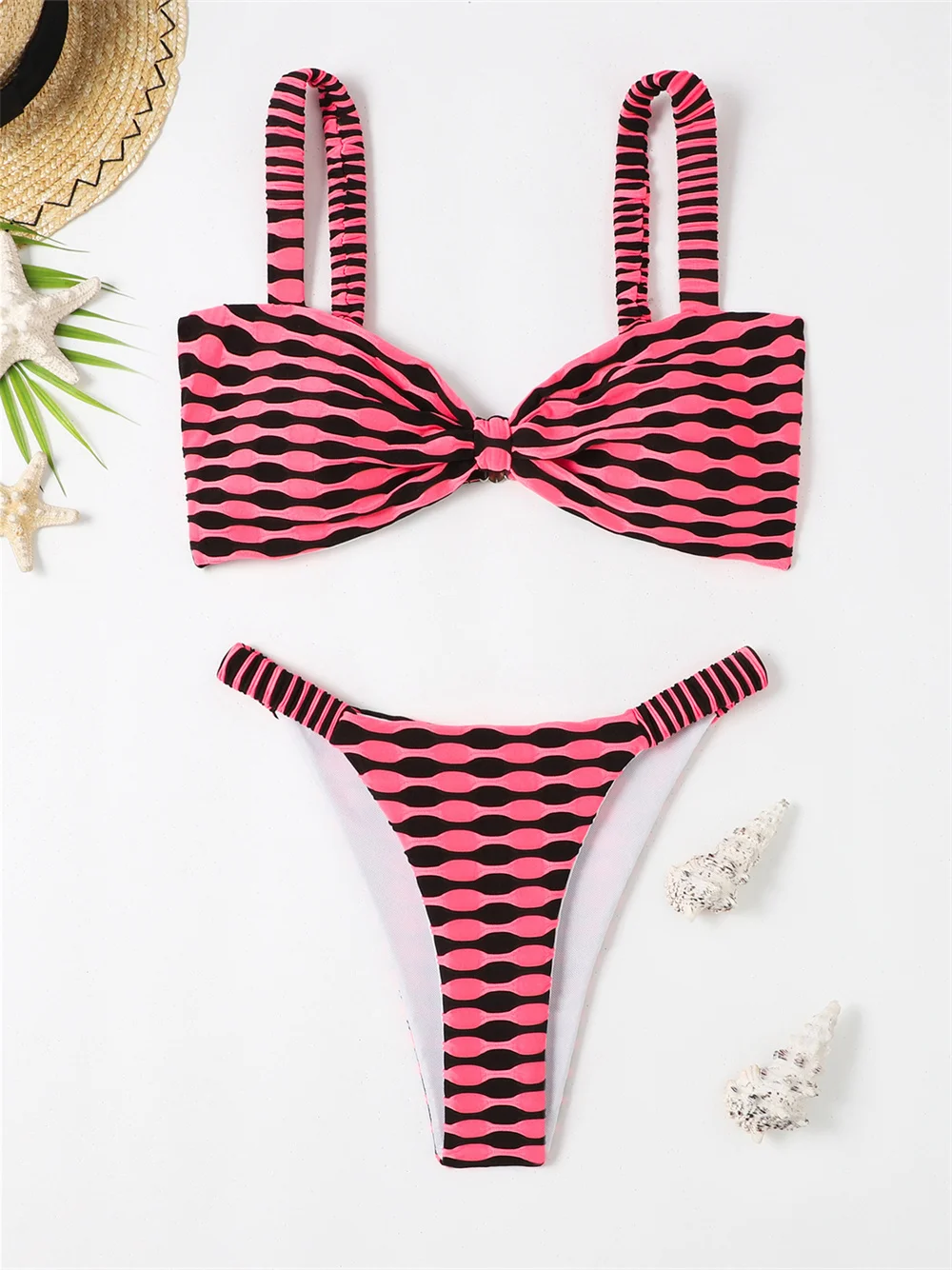 Luxury Bikini Geometric Design Swimsuit Push Up Swimwear Micro Thong Two Piece Women Y2K Beach Wear Bathing Suits Biquinis Mujer