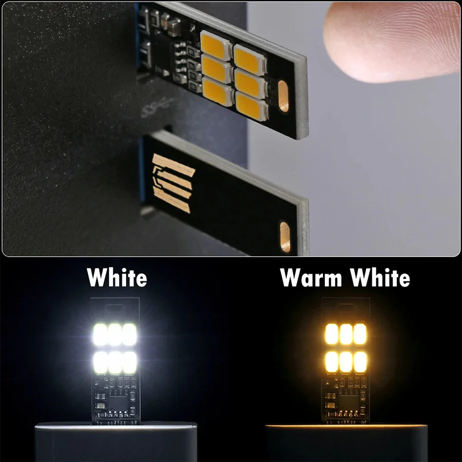 Portable Mini 5730 USB 6 LED Light 5V Touch Sensor Dimmable Night Light for Power Bank Computer Laptop Book Reading Table Lamp