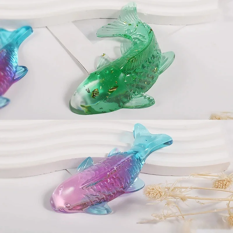 2Pcs 3D Koi Fish Octopus Silicone Epoxy Resin Mold Ocean Animal Casting Mould For Fish Tank Decor Jewelry Craft Making view 3