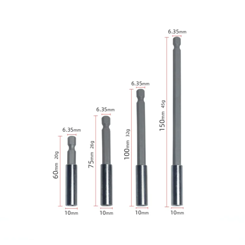 Hexagonal Handle Extended Connecting Rod Magnetic Screw Bit Extension Rod Long Handle Screwdriver Tip Holder Non-slip Hand Tools