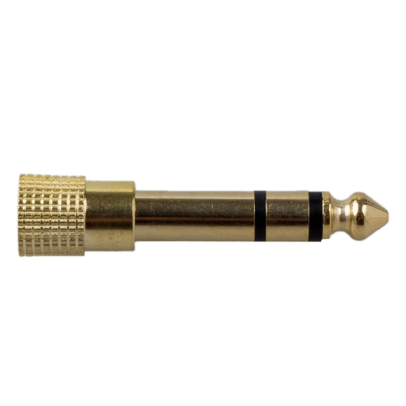 3X Quality Headphone Adapter Stereo Goldplug 1/4Inch (6.3Mm) Male To 1/8Inch (3.5Mm) Female