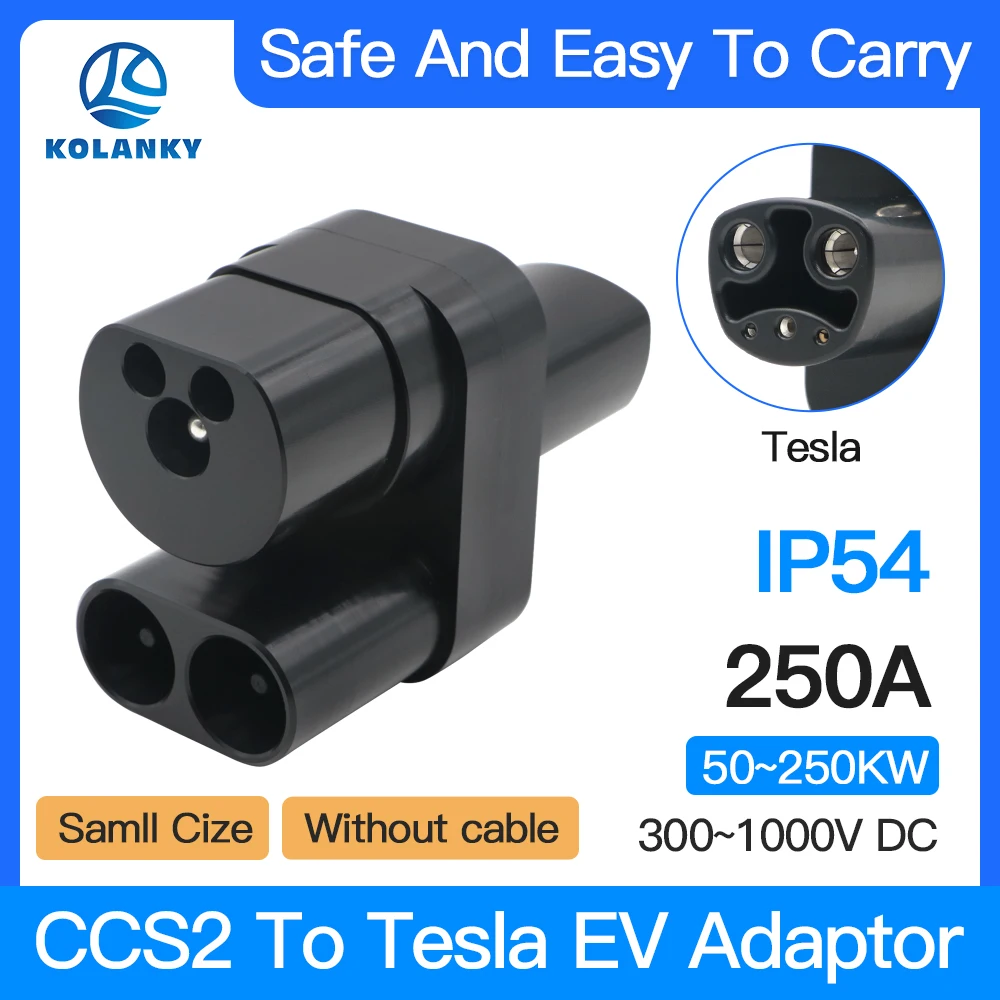 CCS 2 to Tesla EV Charging Adapter 250A DC Electric Vehicle Charging Adapter 400A AC+DC Convertor for Car Charger Model Y/S/3/X