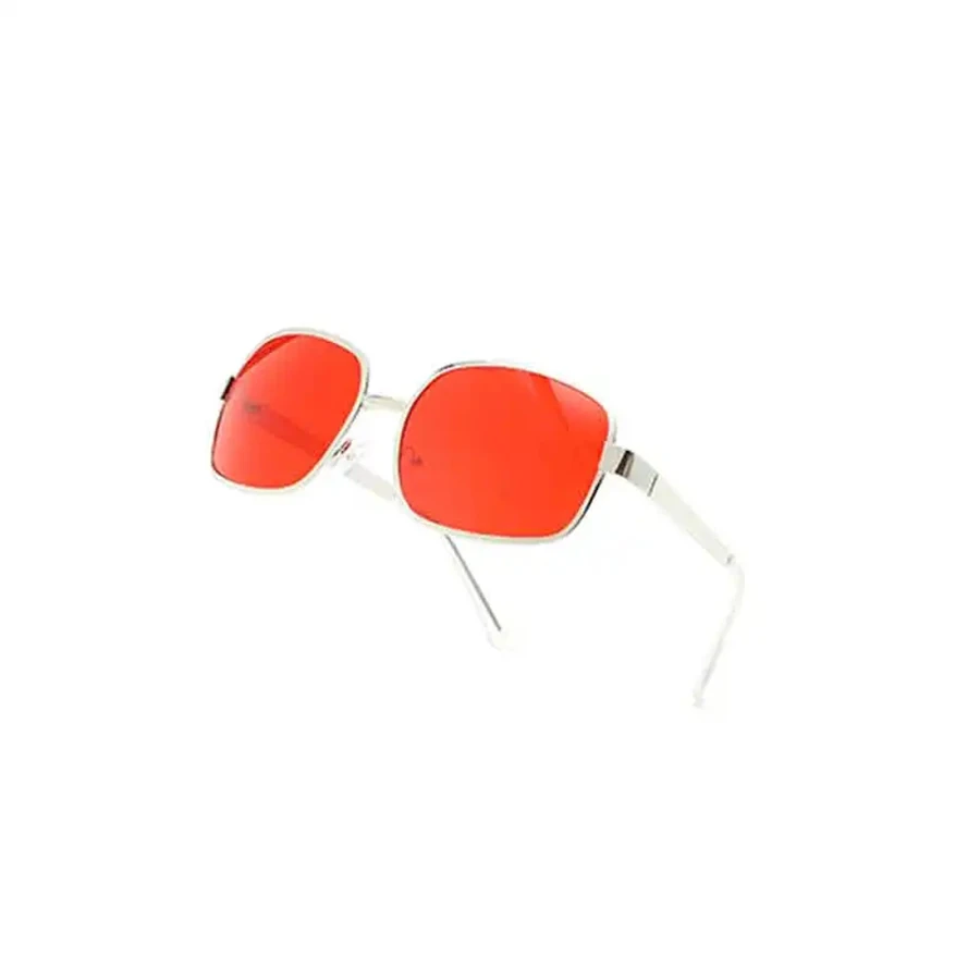 Vintage Round Unisex Circular Sunglasses, Red Tinted Lenses and Durable Alloy Frame for Long Lasting Style