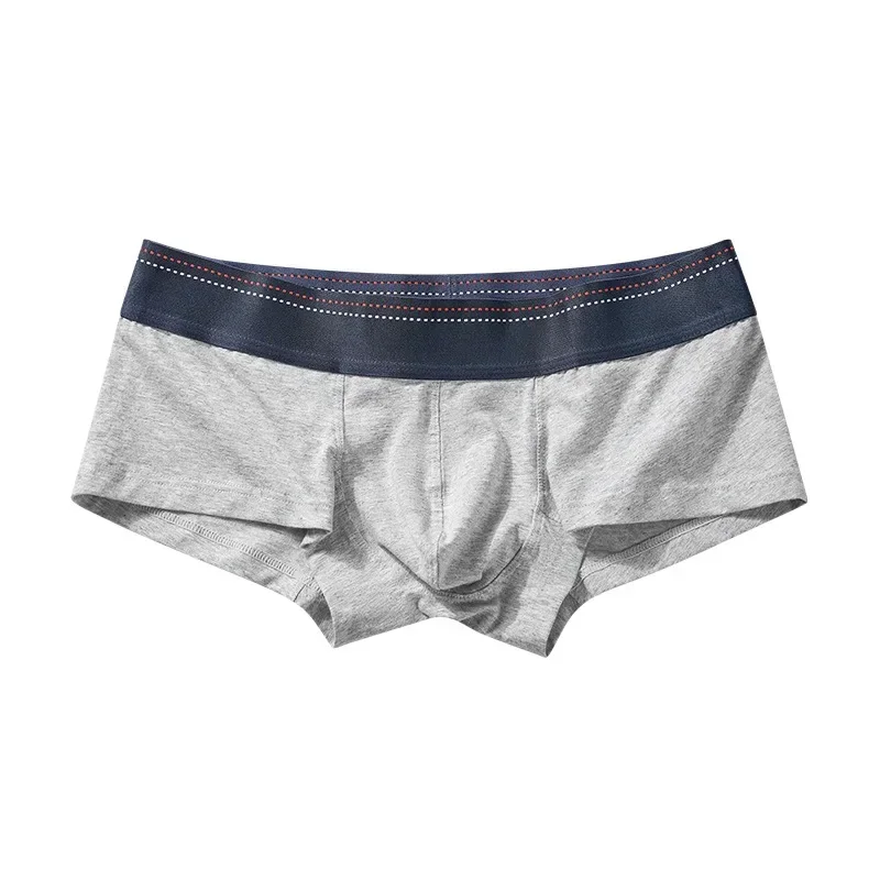 

Men's Boxy Underwear Youth Low-rise U Convex Pouch Boxer Shorts Cotton Sweat Absorption Underpants Student Breath Comfort Trunks