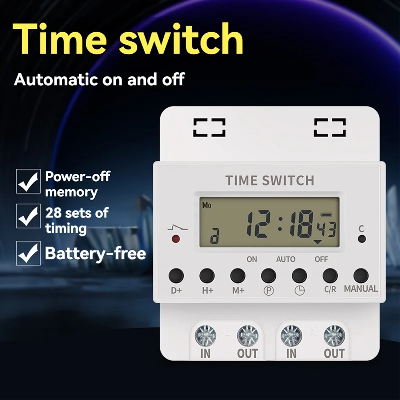 AB25-Timing Switch Tijdcontroller Nieuwe praktische tijdcontroller Schakelrelais Hoog vermogen Nterface Plastic schakelrelais
