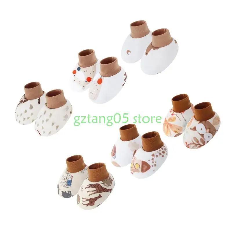 57EE 6 par skarpetek dziecięcych unisex Miękka bawełna Zestaw butów halowych Elastyczne krawędzie Piękny wzór Projektowanie na w