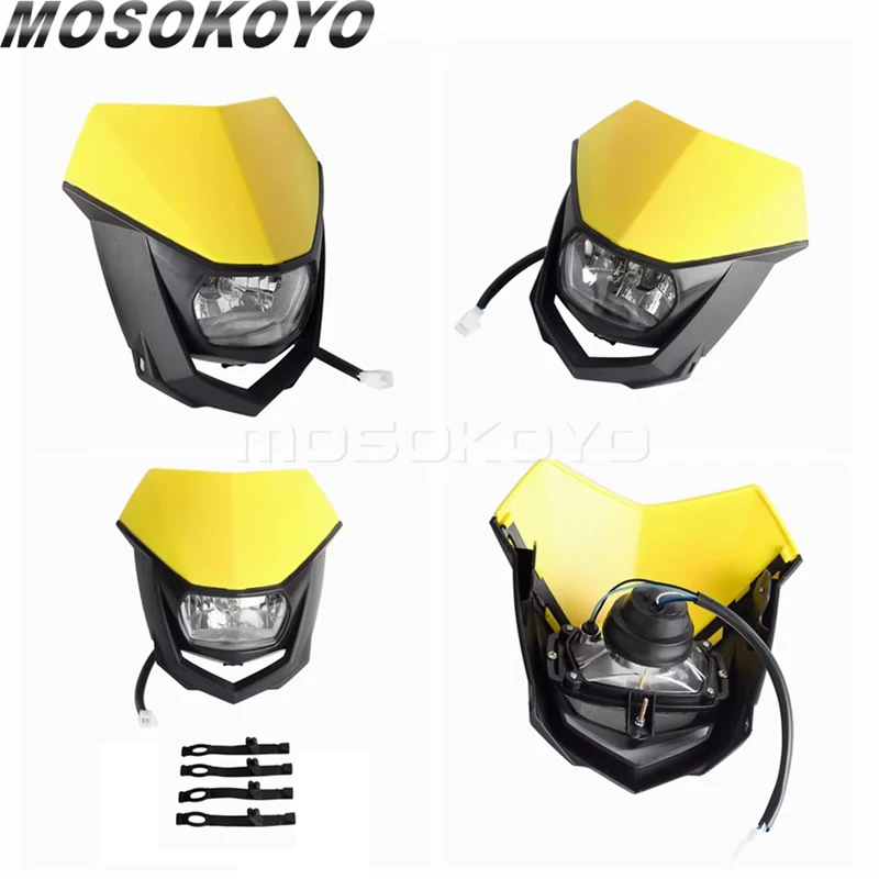 For Suzuki DR650 DRZ RM RMZ RM-Z 650 125 250 450 TE TX TC Yamaha Dual Sport Dirt Bike Headlamp Fairing Headlight Front Lighting