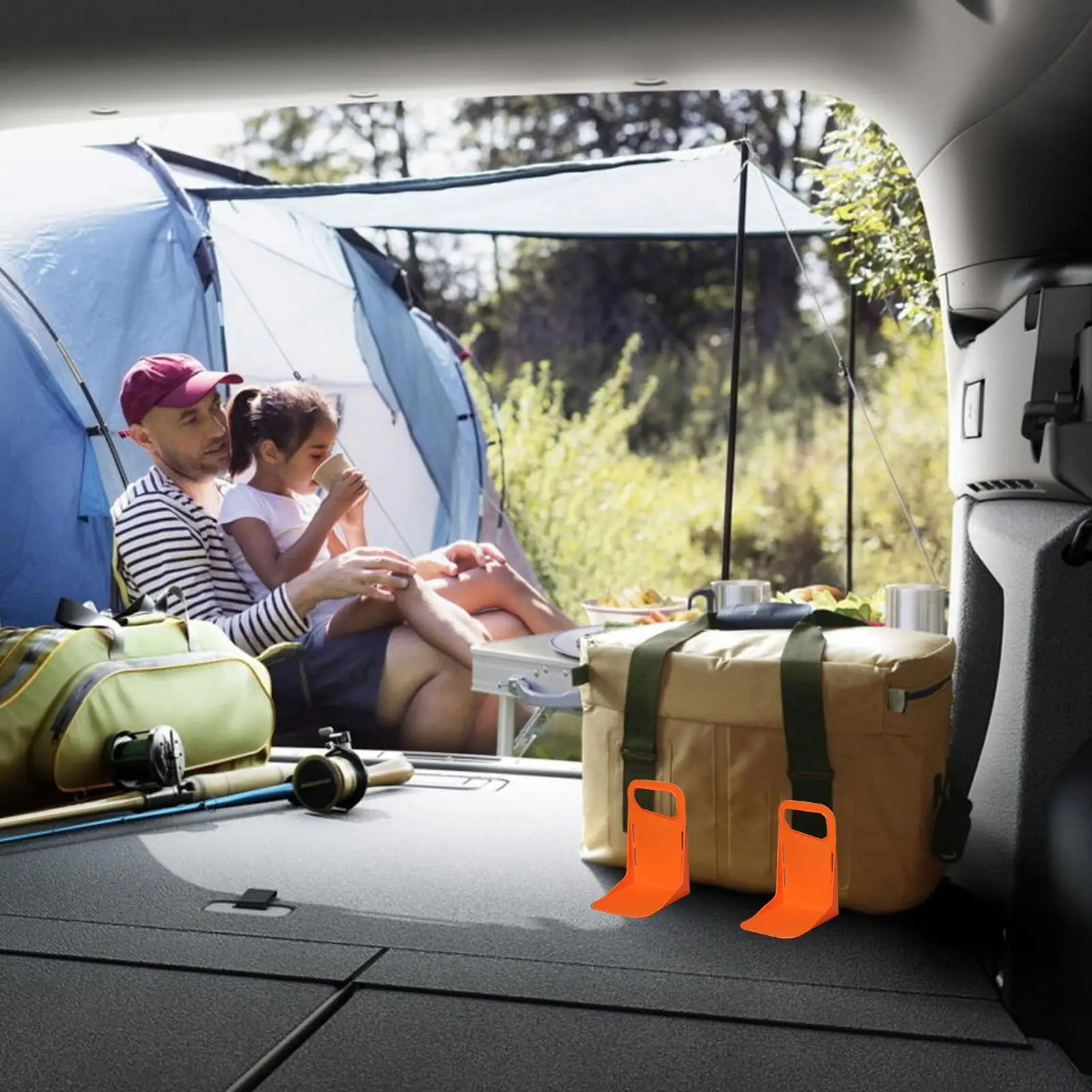2 Pieces Car Trunk Cargo Block Fixer Adjustable Distance Storage Box Automotive Accessories for Drivers Road Trips Travelers