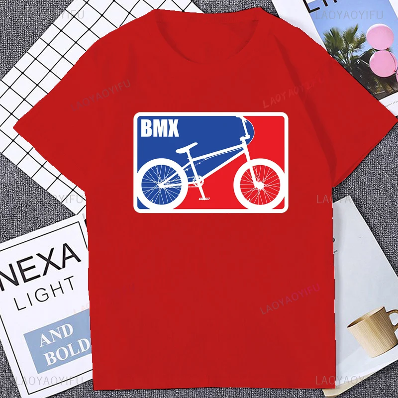 رائجة البيع BMX الدراجة الجرافيك الأساسية التي شيرت فضفاض الشارع الشهير موضة Harajuku الهيب هوب رجل تي شيرت التنفس الراحة القطن تي شيرت #3