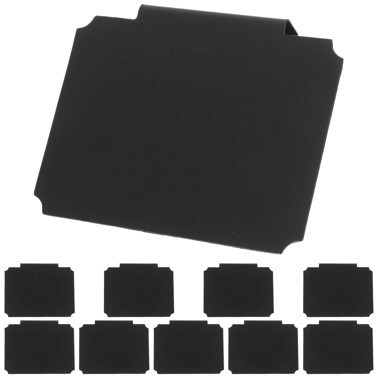 Basket Label Clips Removable Holder Storage Box Hanging (No 5-square Style-matte Black) 10pcs Chalkboard