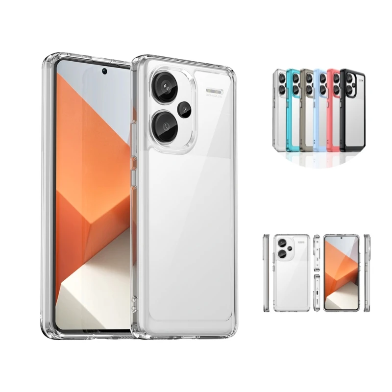 Shockproof Silicone Case For Redmi Note13 Pro + Plus Note 13 4G 5G 13C Translucent Color Cover for Poco X6 Neo F6 M6 Pro C65