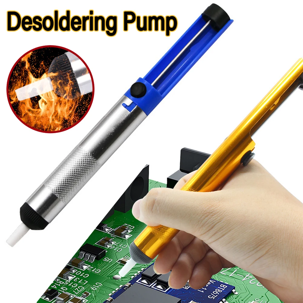 Aluminum Metal Desoldering Pump Suction Tin Gun Soldering Sucker Pen Removal Vacuum Soldering Iron Desolder Hand Welding Tool