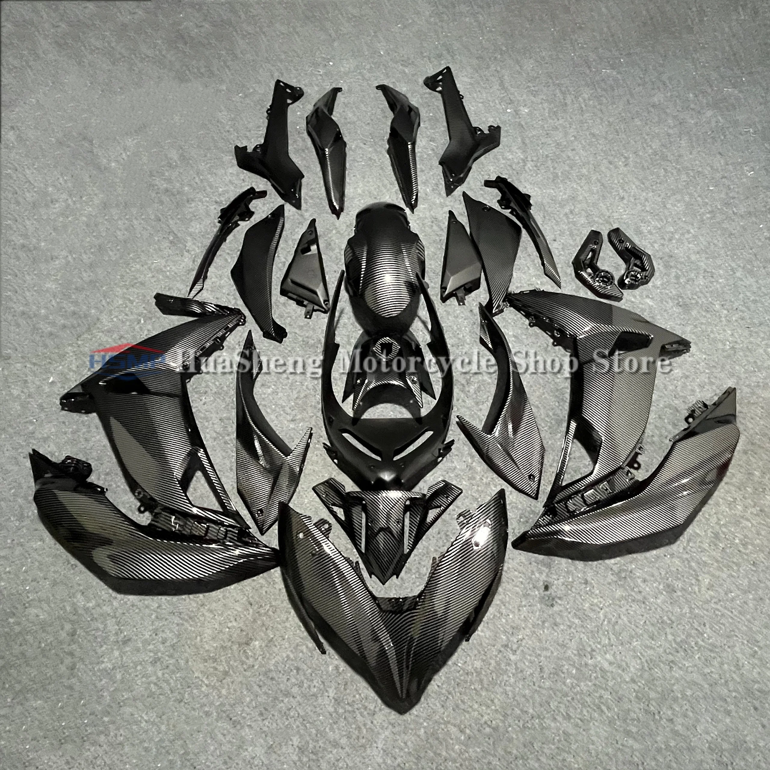 

Complete External Fairing Kit for Kawasaki Ninja 650 ER-6F 2017, 2018, 2019 Motorcycle ABS Plastic with Carbon Fiber Appearance