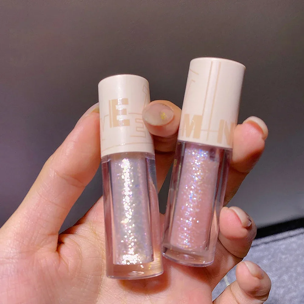 1 Stuks Parelmoerachtige Vloeibare Oogschaduw Sterren Gebroken Diamanten Glitter Oogschaduw Waterdichte Pailletten Liggend Zijderups Oogmake-Up Cosmetisch