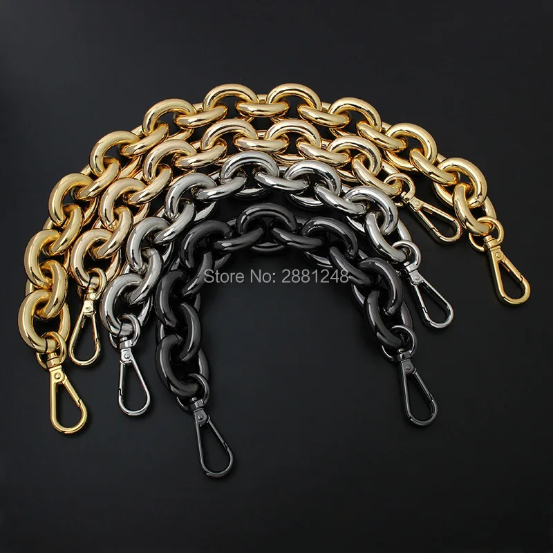 New 27mm thick round aluminum chain +hook Light weight bags strap bag parts handles easy matching Accessory Handbag Straps