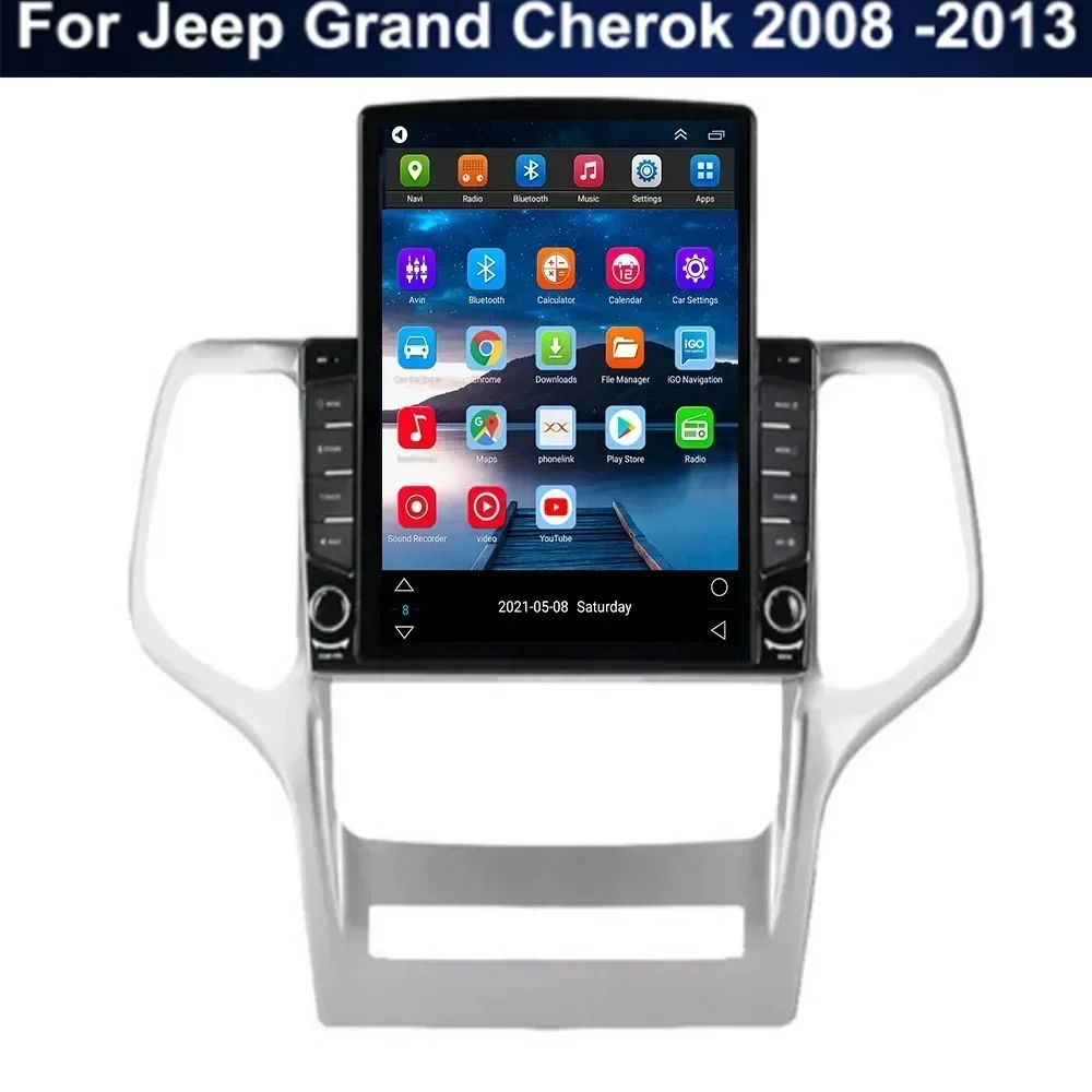 9.7 "Android 13 สําหรับJeep Grand Cherok 2008 - 2013 Teslaประเภทรถวิทยุเครื่องเล่นวิดีโอมัลติมีเดียนําทางGPS RDSกล้องไม่มีDvd