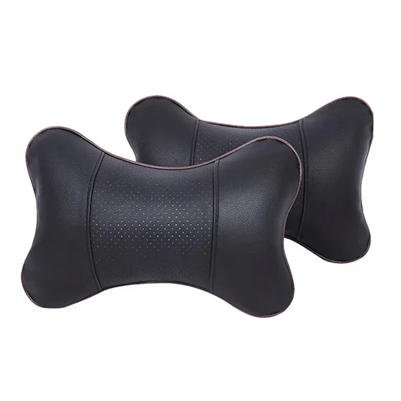 Car Neck Pillows Leather Headrest Support Pillow Backrest Cushion For SsangYong Musso Korando Rexton Kyron Actyon Tivoli Rodius