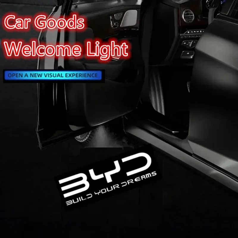 

2Pcs Wireless Led Car Door Welcome Logo Light Projector Shadow Light For BYD ATTO3 QIN SONG S6 7 E6 TANG YUAN PLUS Car Goods