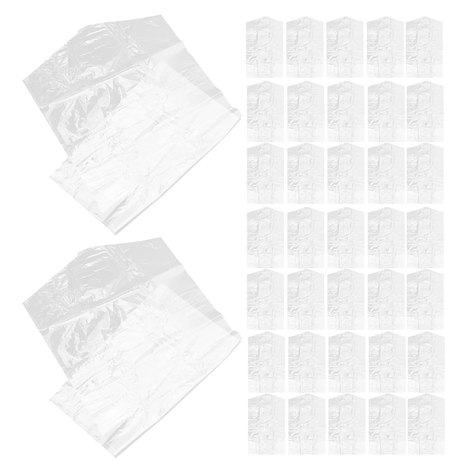 

60Pcs Hanging Garment Cover Garment Bags Dustproof Clothes Protector for Closet Office Dry Cleaning Uniform Storage