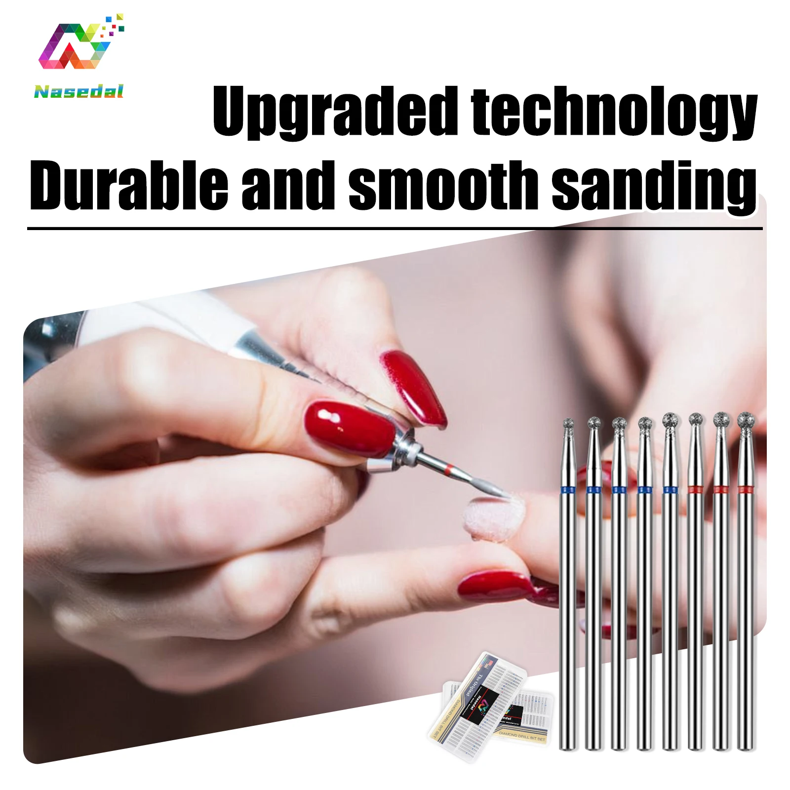 Nasedal 30pcs/Set Diamond Nail Drill Bit Accessories Set for Electric Manicure Tool Cuticle Removal Gel Polish Filing Hobby DIY