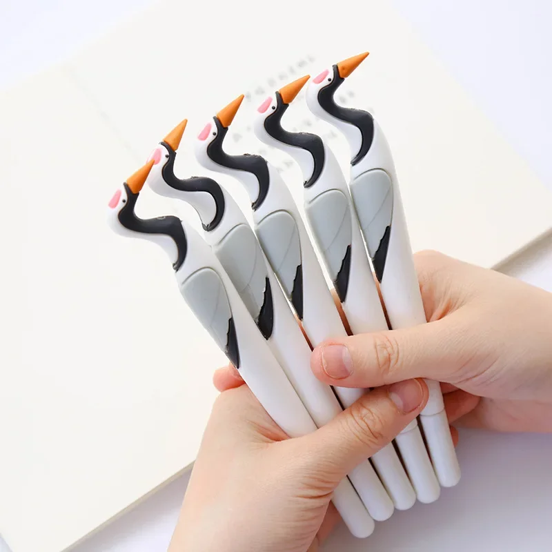 

48 шт., милая девушка, розовая птица, силикагелевая ручка, фирменная игла, трубка, ручка 0,5 мм, черная ручка, каваи, школьные принадлежности, канцелярские принадлежности B