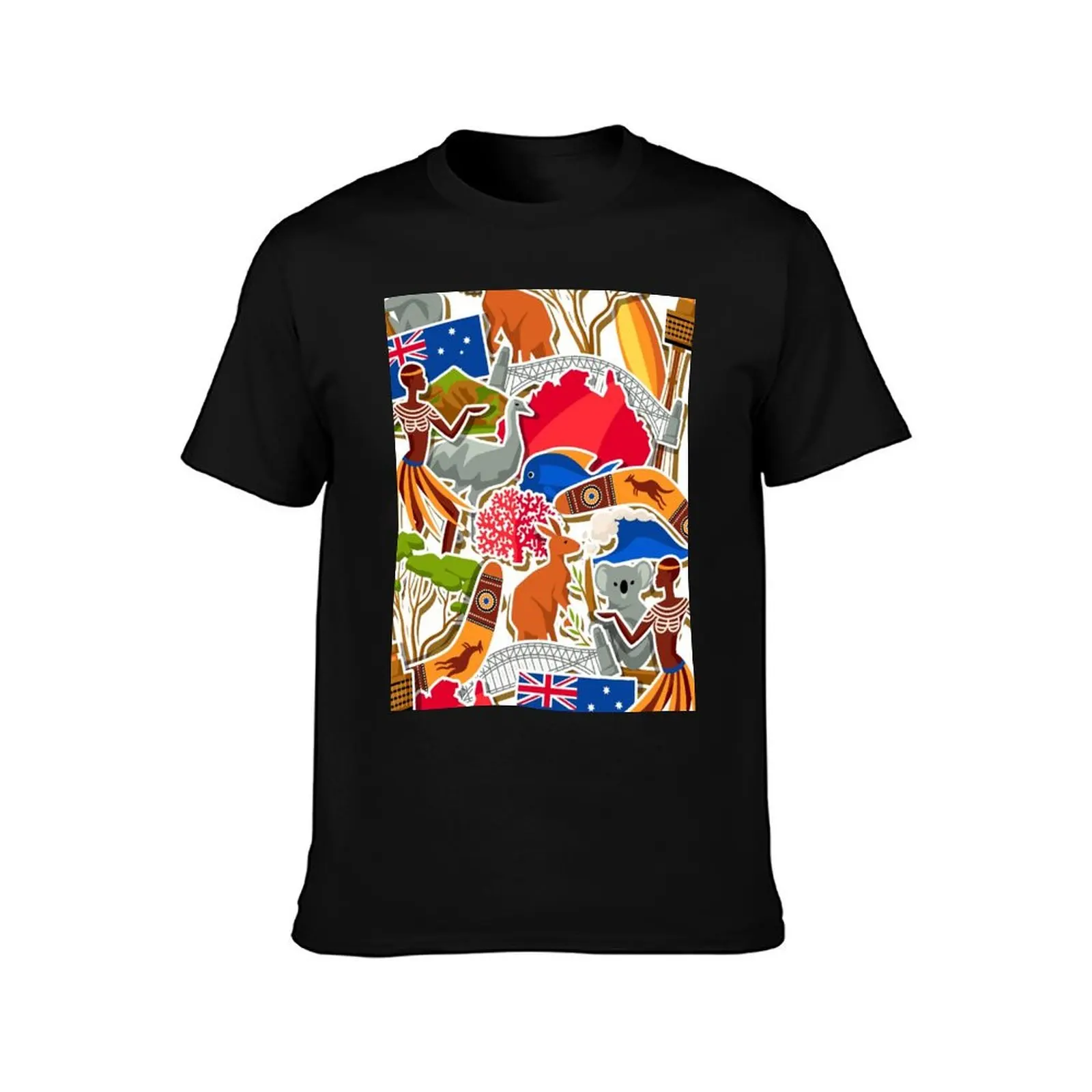 Australian Aboriginal Art T-Shirt Large Size Casual Tee Shirt T-Shirt