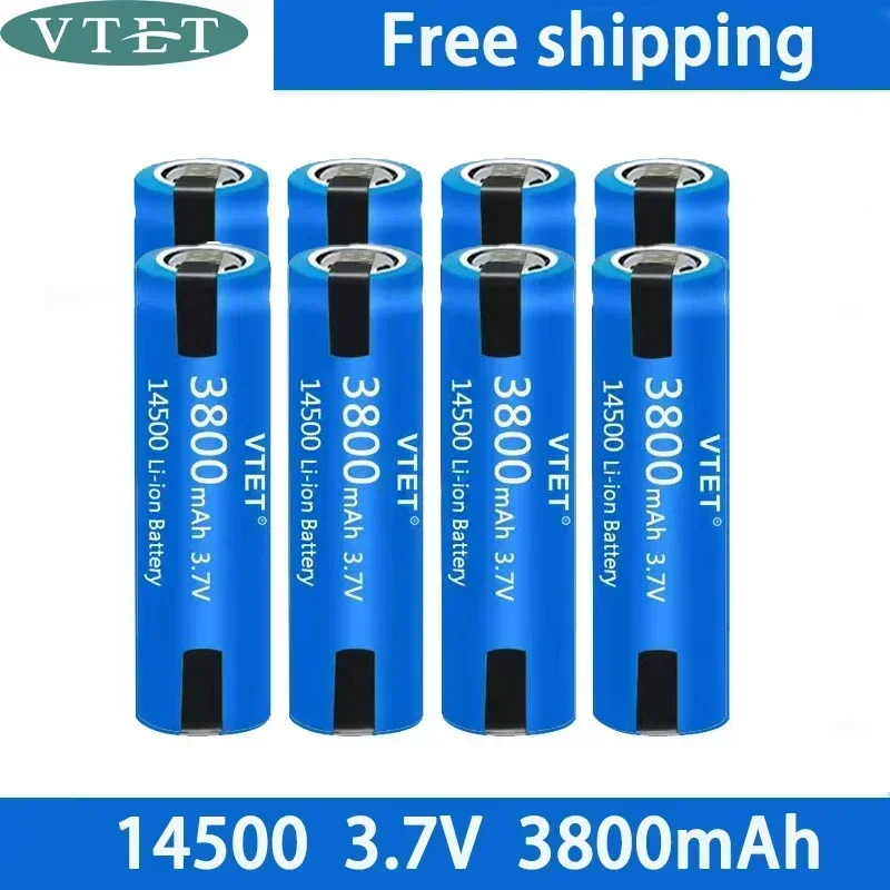 2024 14500Battery 3.7V AA 3800mah Lithium Ion Battery, with Welding, for Electric Toothbrush, Razor, Barber Rechargeable Battery