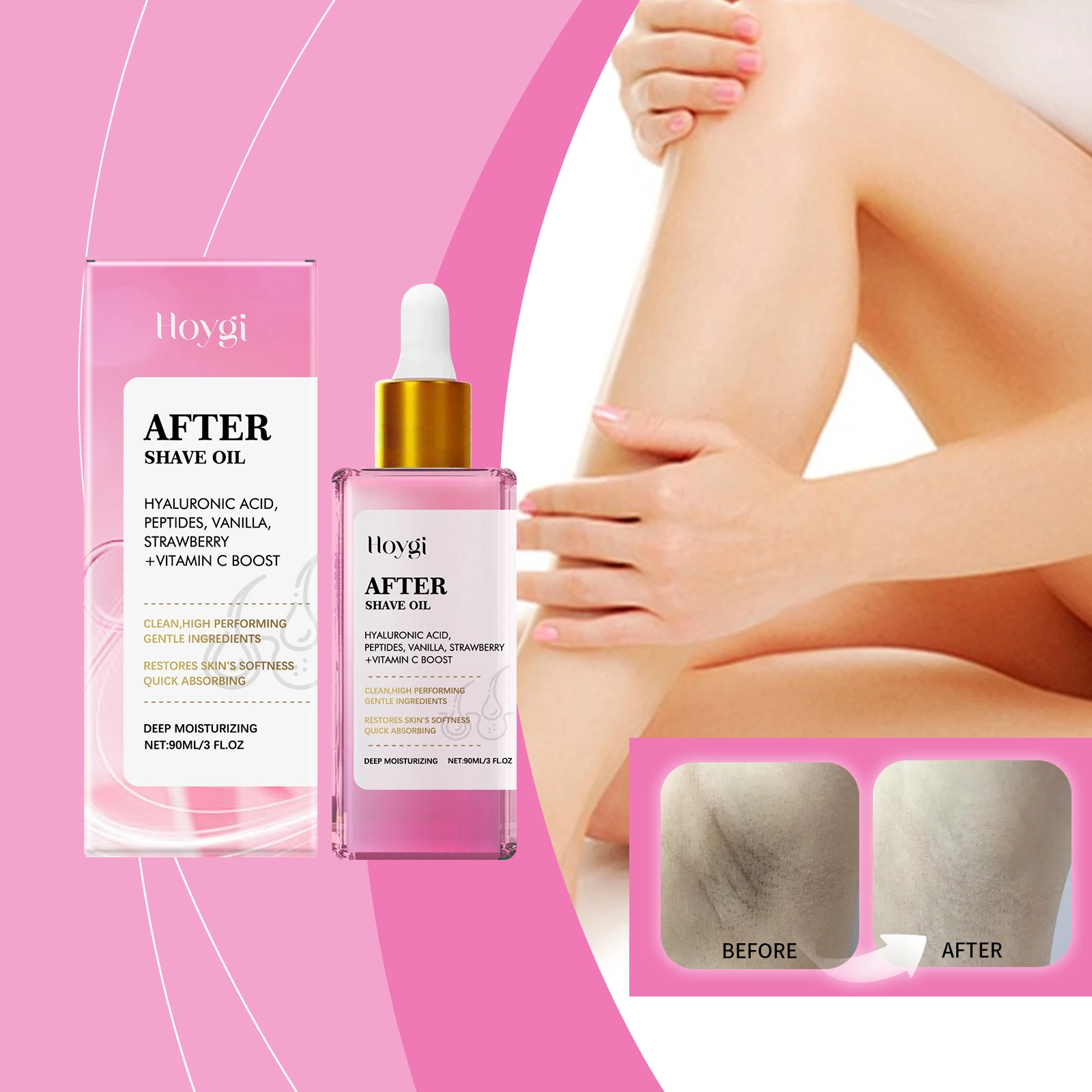 

Hoygi Strawberry Flavor Hair After-shave Oil Soothing Skin Moisturizing Smooth Daily Care Oil