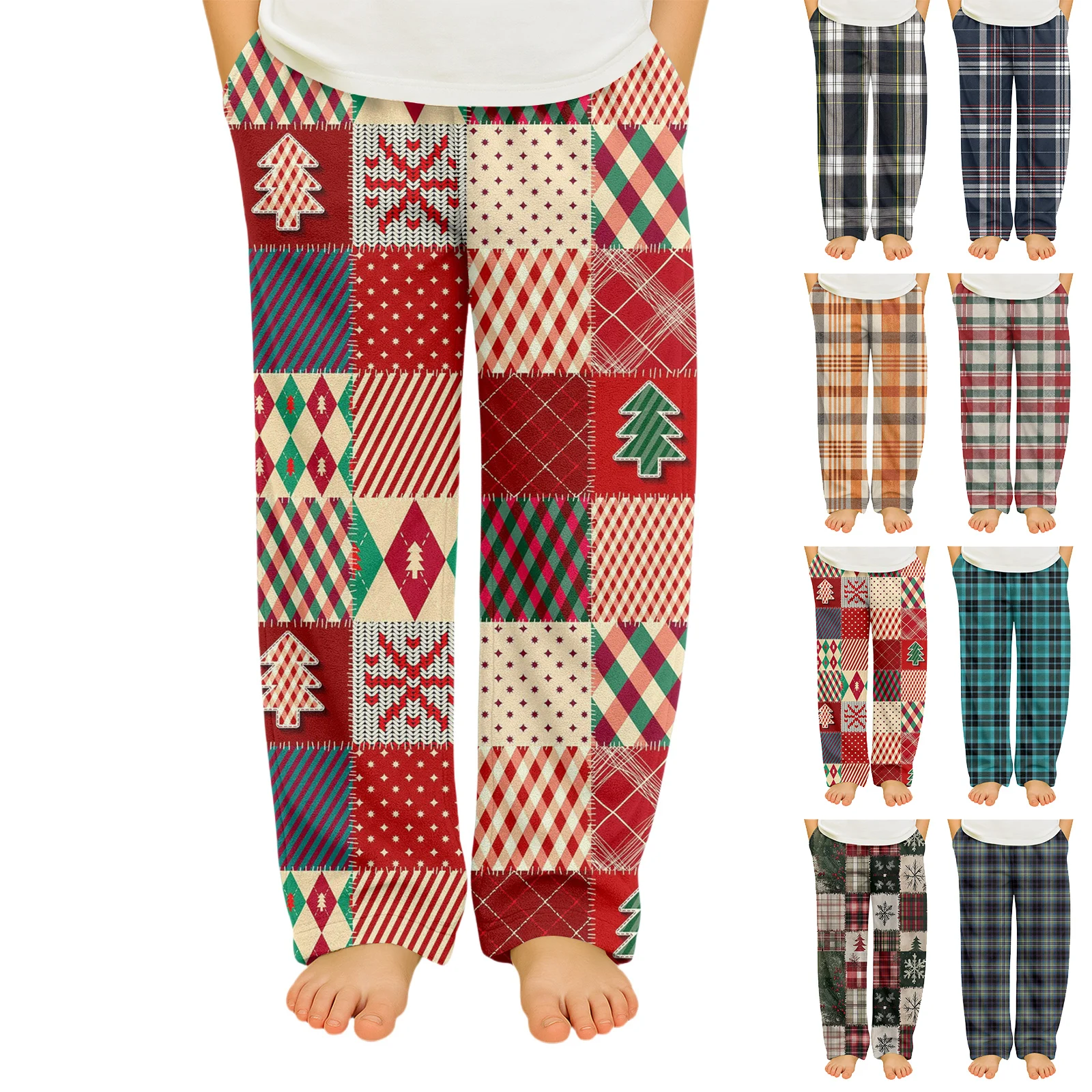 Checkered Printed Sleeping Pants Children'S Casual Flannel Sleeping Pants Children'S Fashionable And Versatile Pants