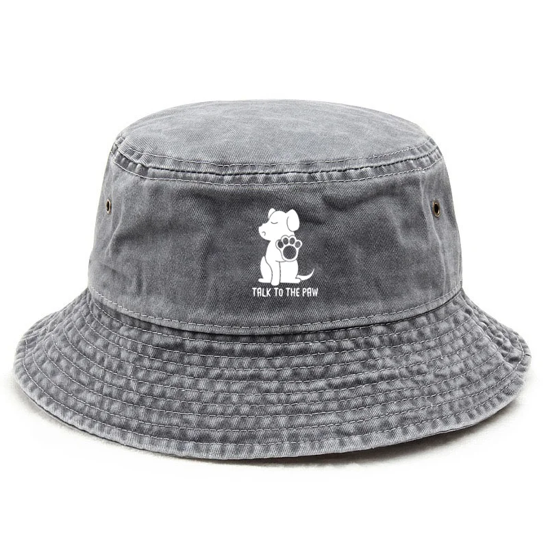 Customize Cotton Washed Bucket Hat Vintage Fishing Hat for Dog Owners Sun Protection Outdoor Pet Adoption Cap Fashion Streetwear