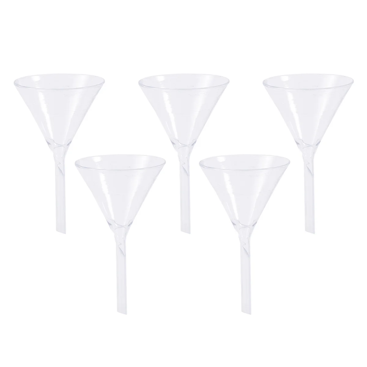 

5Pcs Solid Triangle Funnel Glass Feeding Funnel for Chemistry Lab Liquid Or Solid Transfer High Temperature Resistant 40Mm