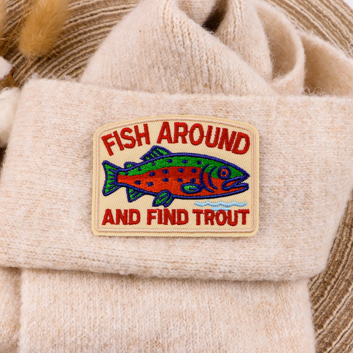 Embroidery Patches - Kolorowe naszywki na ubrania z rybami,