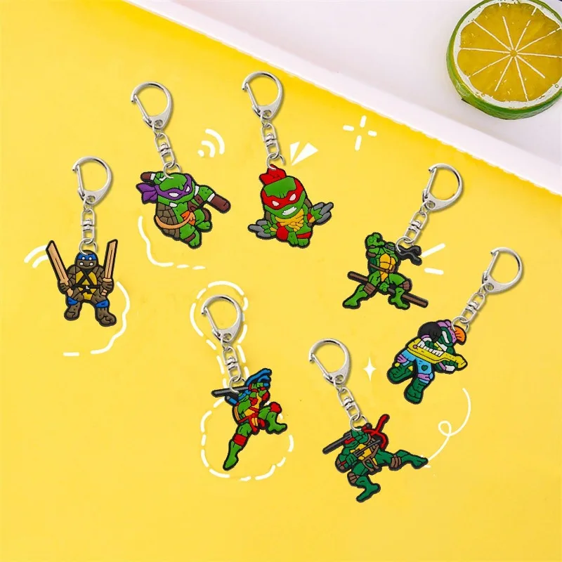 TMNT Teenage Mutant Ninja Turtles Cartoon Keychain Key Ring Lovely Cute Backpack Ornaments Pendant for Friend Lovers Keychain