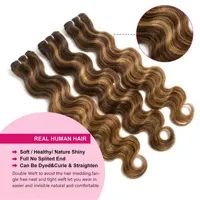 30 40 Inch 16A Highlight Ombre Body Wave Bundles 100% Human Hair Brazilian Pure Human Hair 2 3 4 PCS Colored 4/27 Weave Raw Hair Bundles Extensions For Women 2