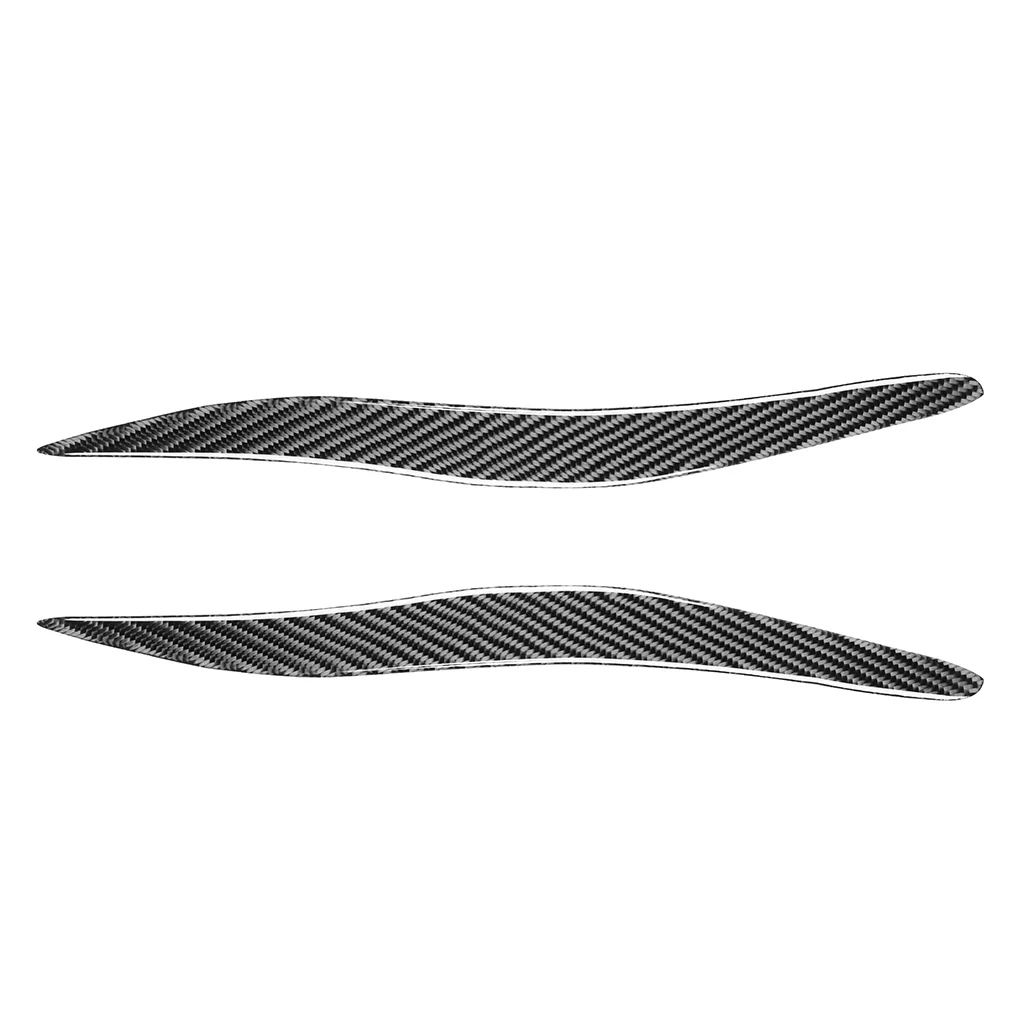 2Pcs Stickers Carbon Fiber Trim Headlight Cover Supplies Eyebrows Parts