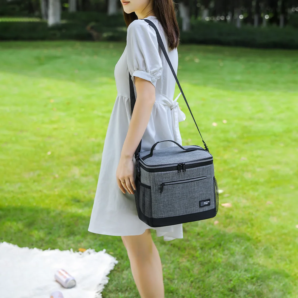 12L wasserdichte Isolierungs-Campingtasche mit PEVA-Folie-Innenfutter, große Kapazität, Mittagessen- und Bento-Tasche für Arbeit und Pendeln – Detail 11