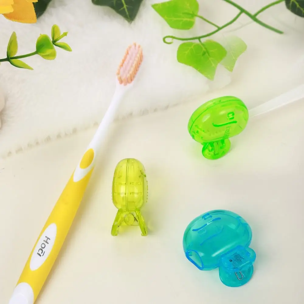 Portable Toothbrush Protective Cap Toothbrush Shell Toothbrush Head Storage Clip Travel Toothbrush Storage Clip Transparent