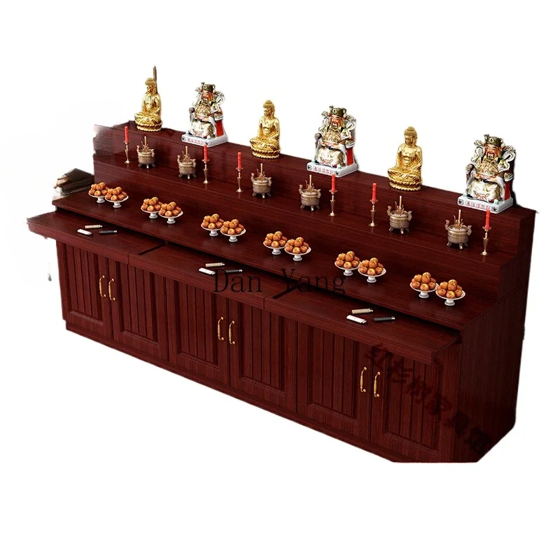 

YJ Buddhist shrine offering table with drawers for the god of wealth Guanyin Buddhist shrine offering table Buddha statue