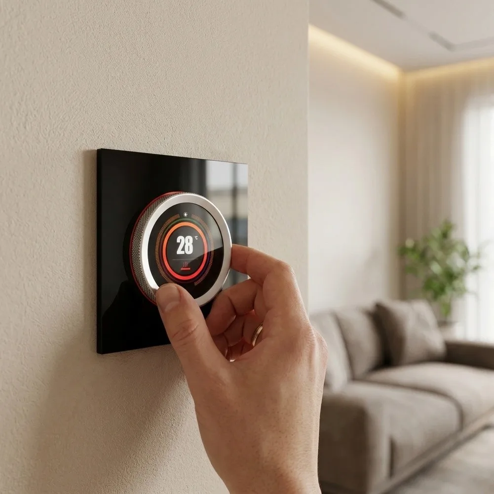 86*86*54mm Smart WiFi Thermostat Stable Environment Maintenance Two-way Rotating Knob Buttons For Smart Home System