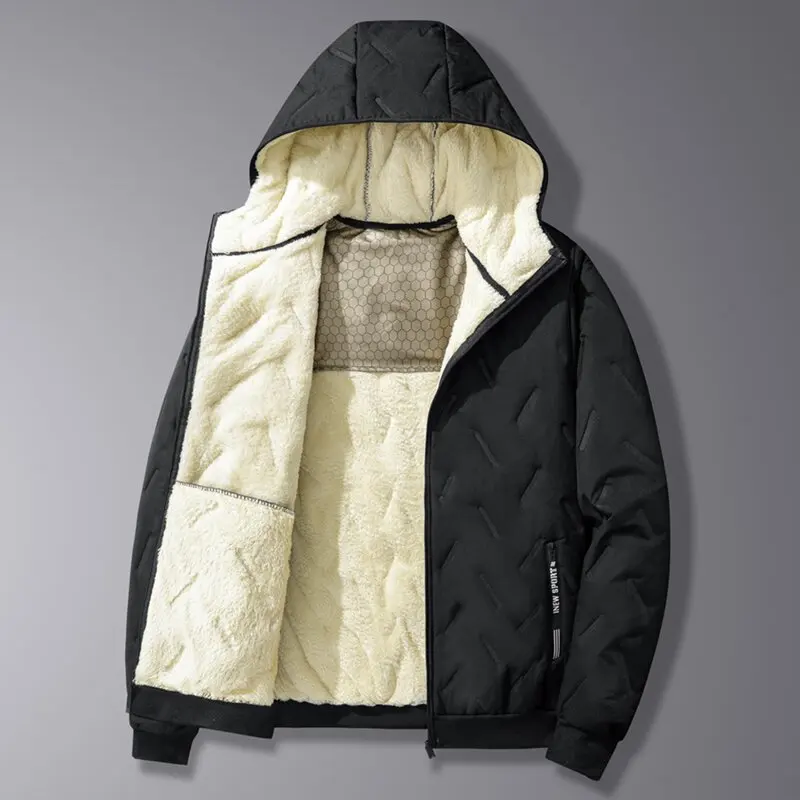 

Зимняя новая модная плюшевая толстая теплая хлопковая куртка с капюшоном для мужчин, повседневное свободное спортивное пальто большого размера высокого качества M-8XL