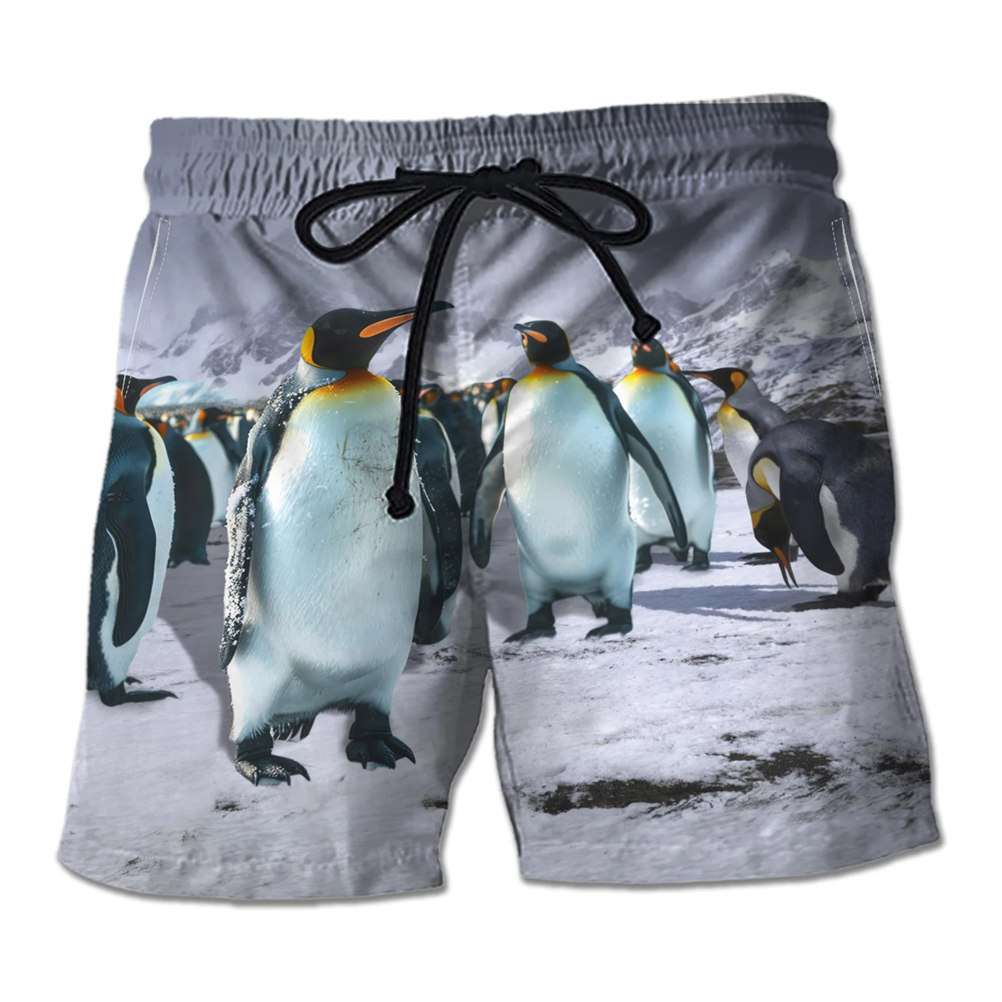 3D Printed Penguin Men's Short Pants Hawaiian Beach Shorts Cool Casual Summer Quick Dry Animal Bermudas Sports Swim Boy Trunks