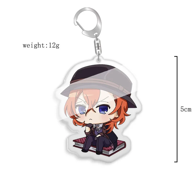 Dazai Osamu Nakahara Chuya Akutagawa Ryunosuke Popular Anime Peripheral Acrylic Keychain Backpack Pendant Keychain Collection