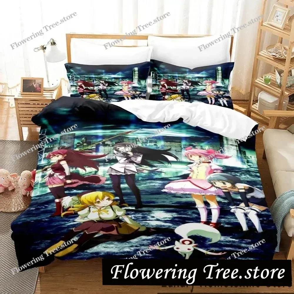 3D Print Anime Puella Magi Madoka Magica Bedding Set Boys Girls Twin Queen King Size Duvet Cover Pillowcase Bed boys Adult