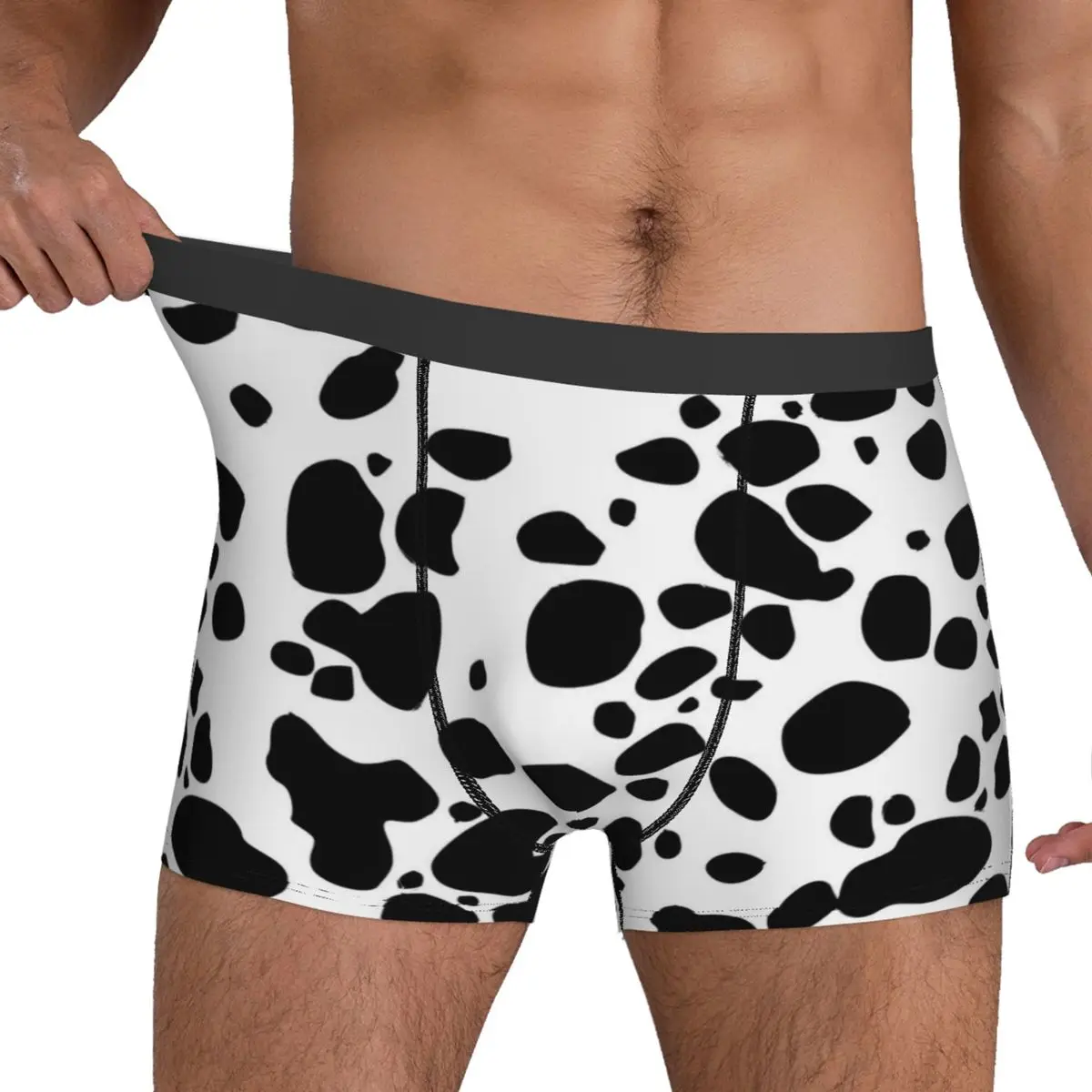 Dalmatian Underwear Black And White Pouch Hot Boxershorts Design Boxer Brief Classic Men Panties Plus Size